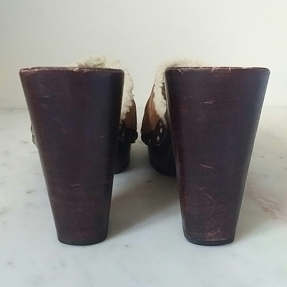 MIU MIU - vintage studded shearling mules - Picture 5 of 6